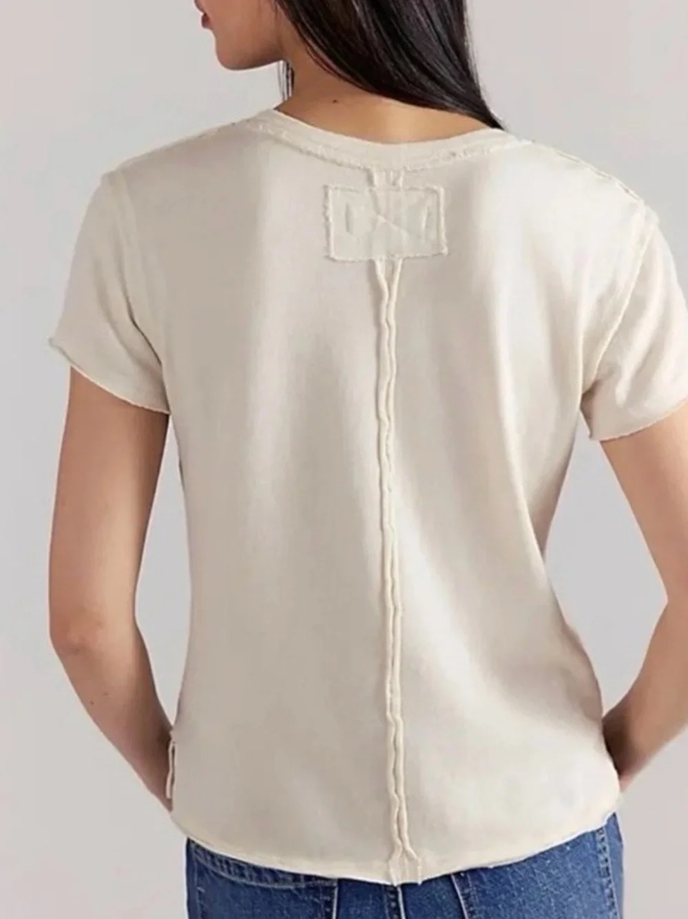 NWT! Free People We The Free Doodle Ivory Embroidered Tee‎ ~ XS